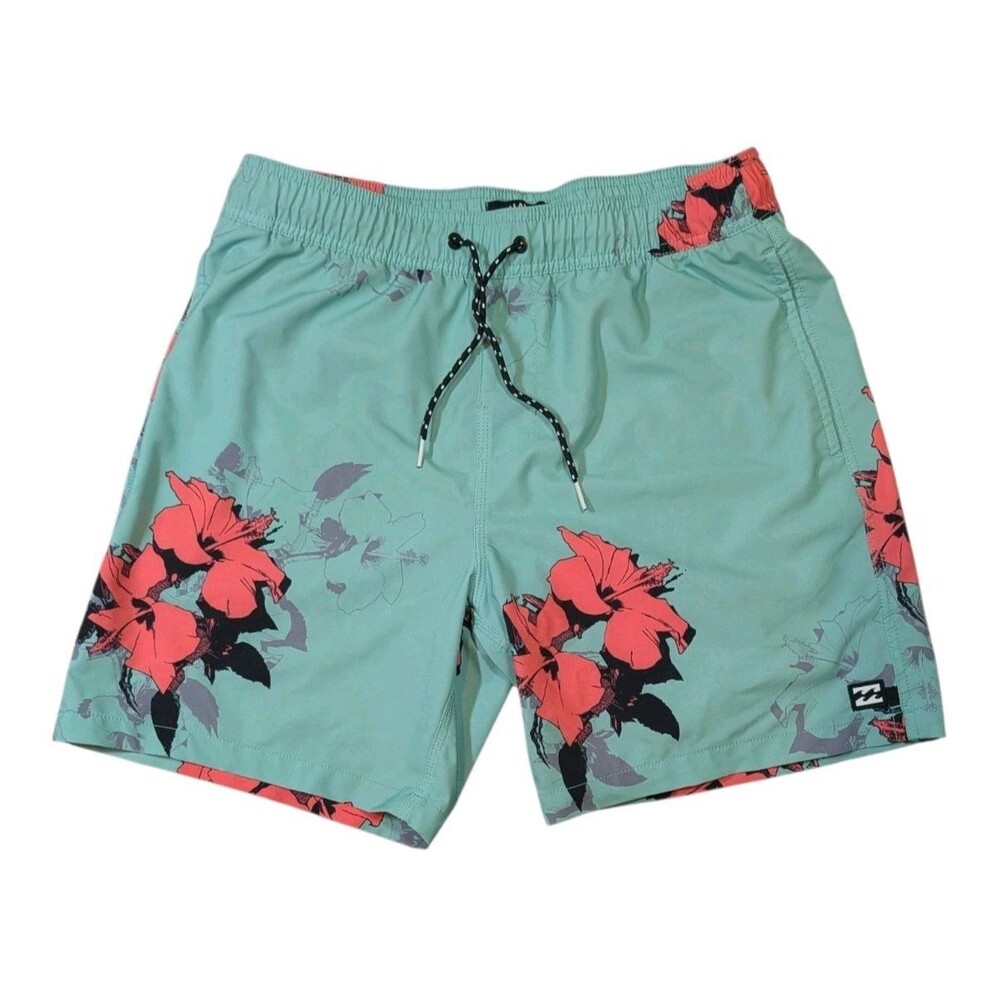 Billabong Sunday’s Layback 17” Volley Board Shorts Medium Mist Green Beach READ